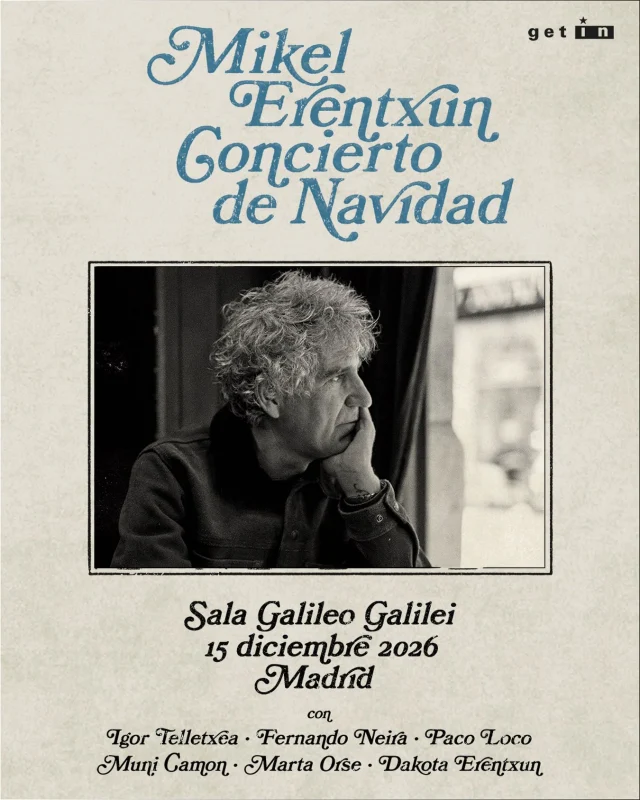 MIKEL ERENTXUN celebrará su especial y único concierto de Navidad el próximo 15 de diciembre 🎄🎶

La cita, como cada año, tendrá lugar en la Sala Galileo Galilei de Madrid.

Entradas a la venta el próximo jueves 15 de octubre a las 12:00h en 👉🏼ticketmaster.com y mikelerentxun.ws

@erentxun 
@salagalileo
